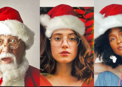 Weihnachtsmütze aufsetzen